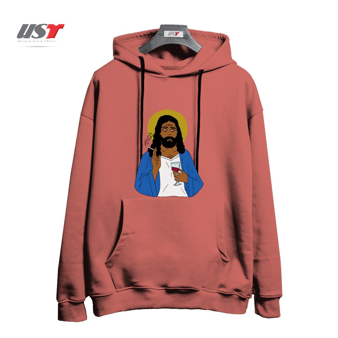 هودی اورسایز طرح EMOTIONALLY EXHAUSTED INTOXICATED JESUS