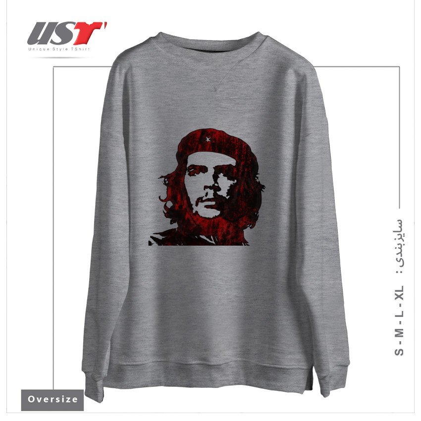 طرح ERNESTO CHE GUEVARA سوییشرت اورسایزرنگ طوسی ملانژ