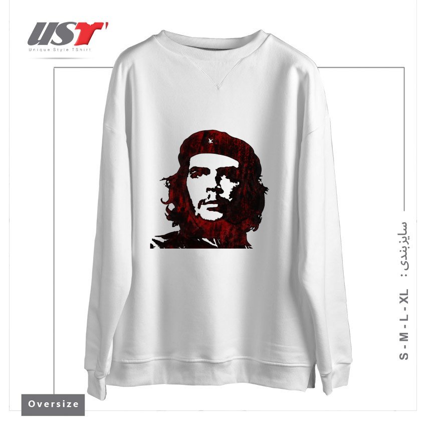 طرح ERNESTO CHE GUEVARA سوییشرت اورسایزرنگ سفید