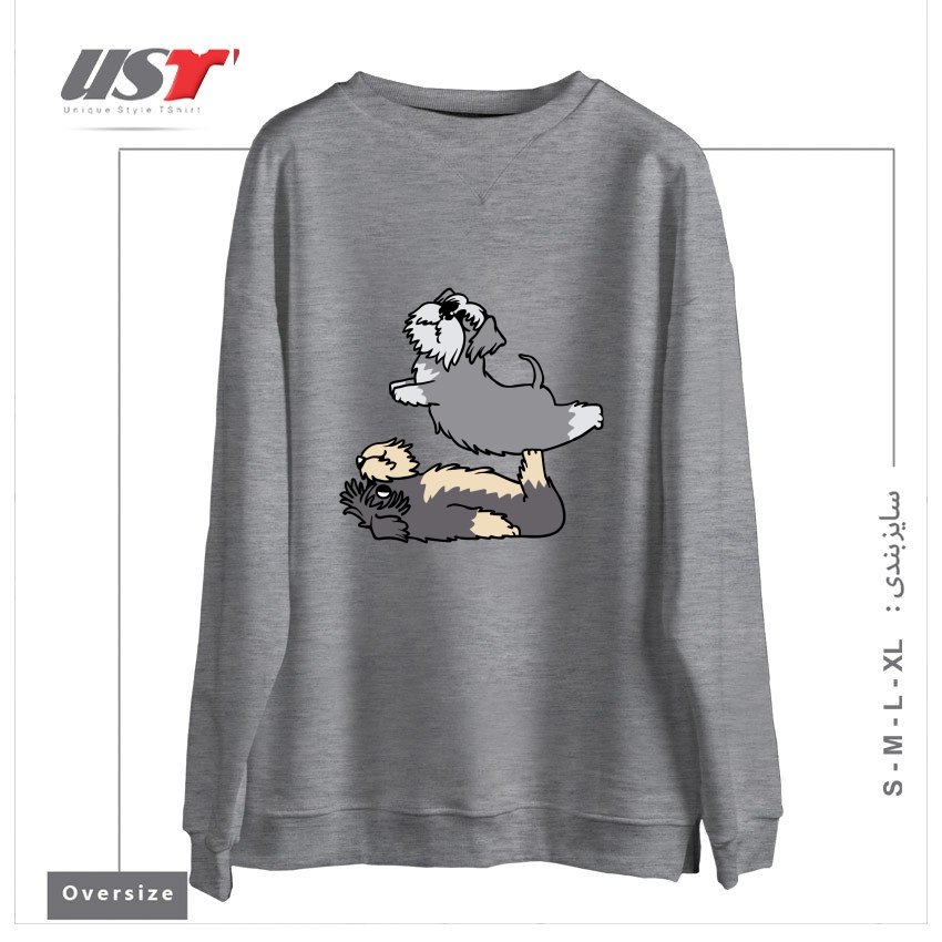 سوییشرت اورسایز طرح ACROYOGA SCHNAUZER