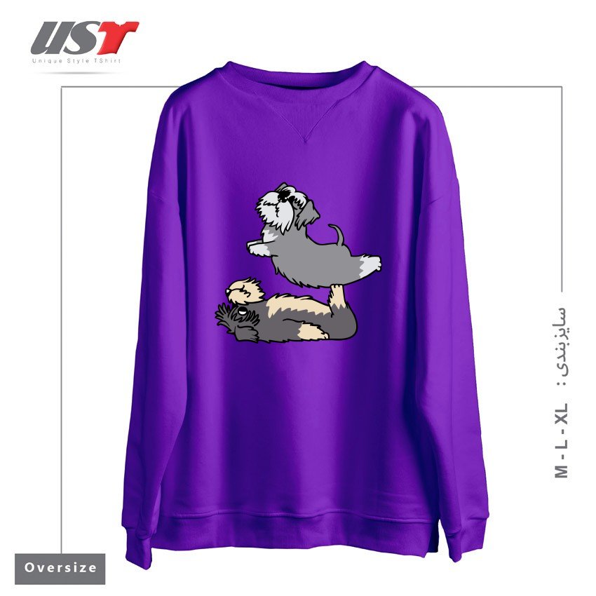 سوییشرت اورسایز طرح ACROYOGA SCHNAUZER