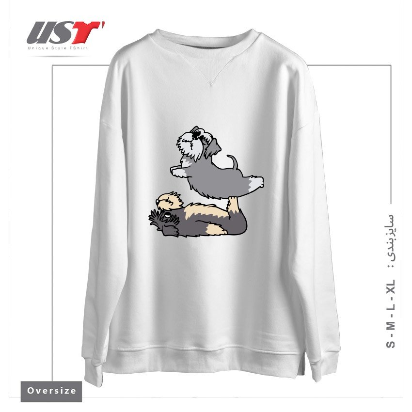 سوییشرت اورسایز طرح ACROYOGA SCHNAUZER