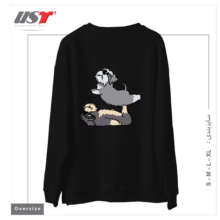 طرح ACROYOGA SCHNAUZER سوییشرت اورسایزرنگ مشکی