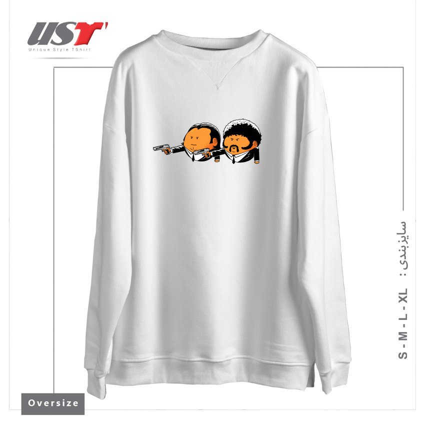 طرح EXTRA PULP سوییشرت اورسایزرنگ سفید