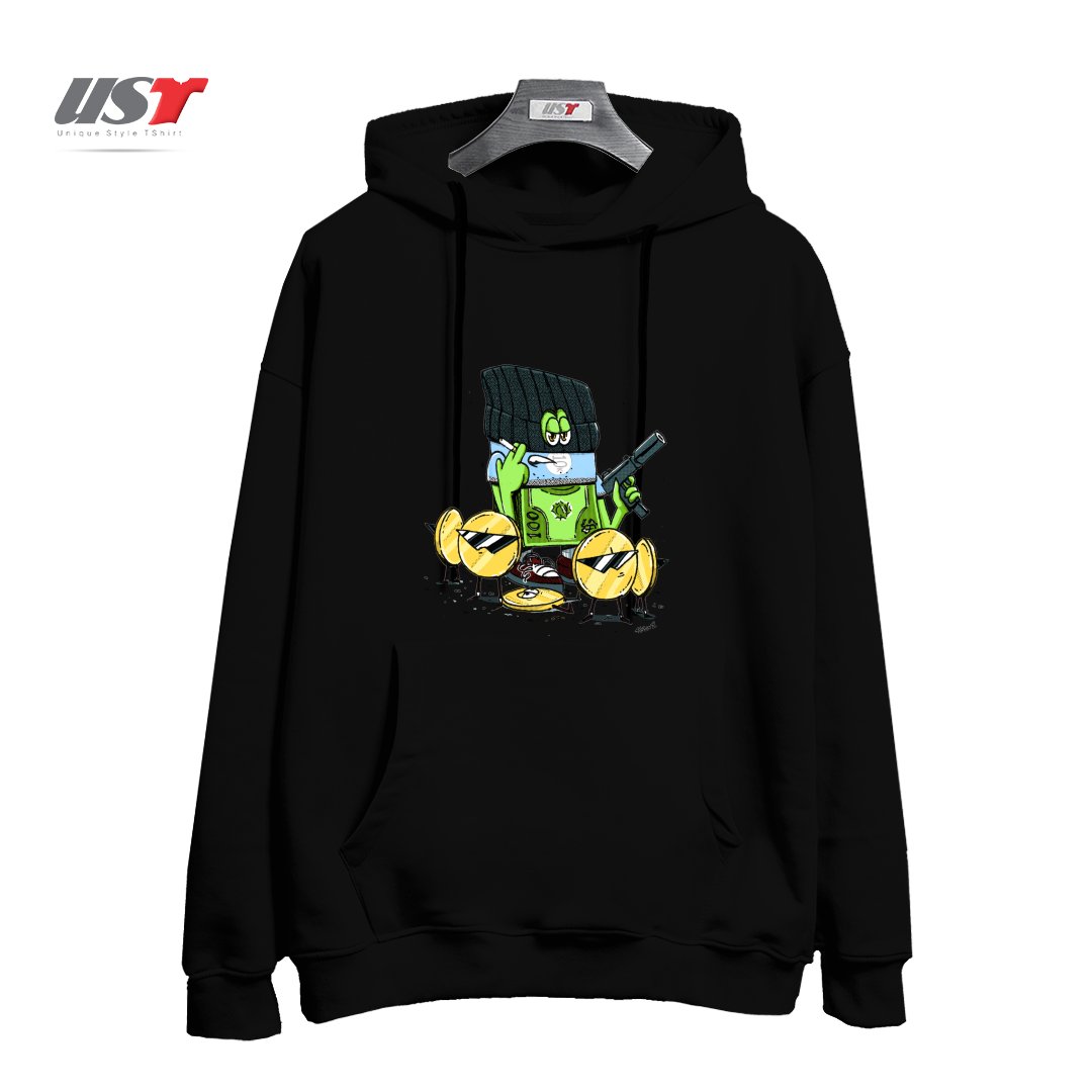 طرح GET MONEY GANG هودی اورسایزرنگ مشکی