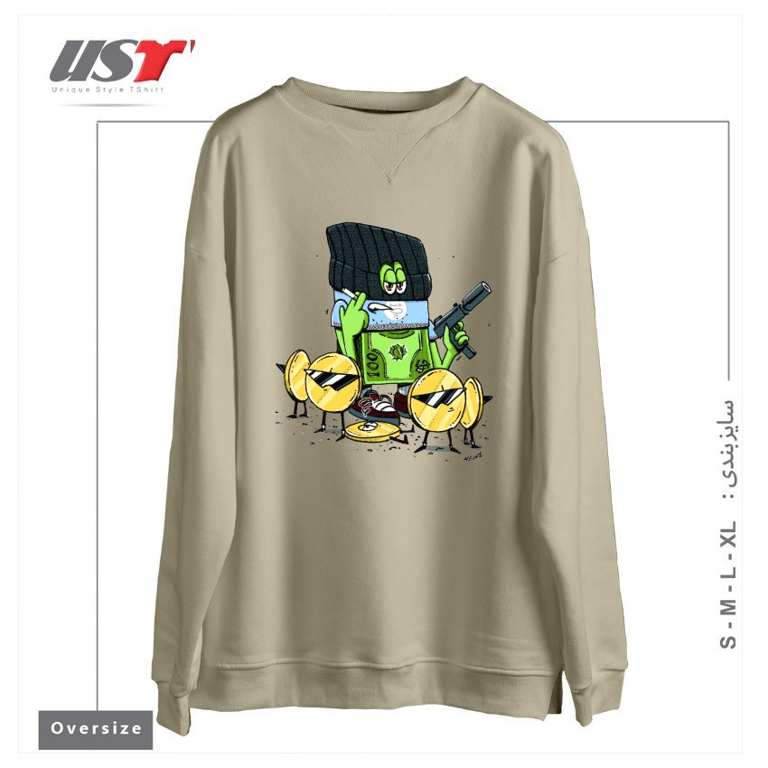 سوییشرت اورسایز طرح GET MONEY GANG