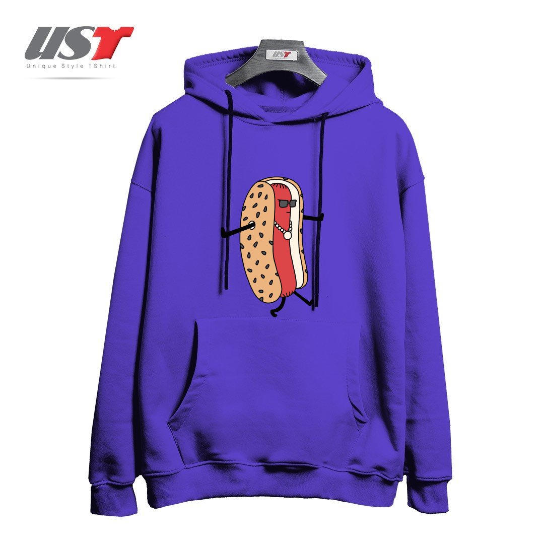 هودی اورسایز طرح HOT DOGGIN'
