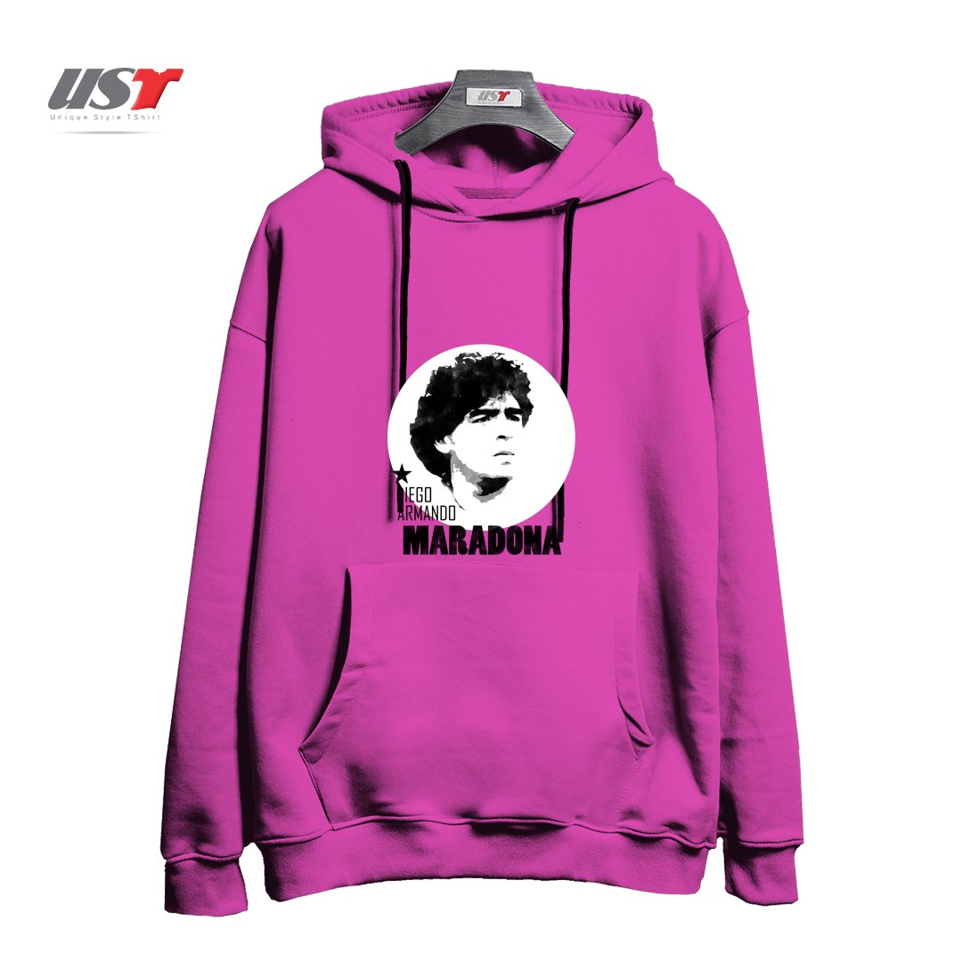 طرح MARADONA3 هودی اورسایزرنگ صورتی