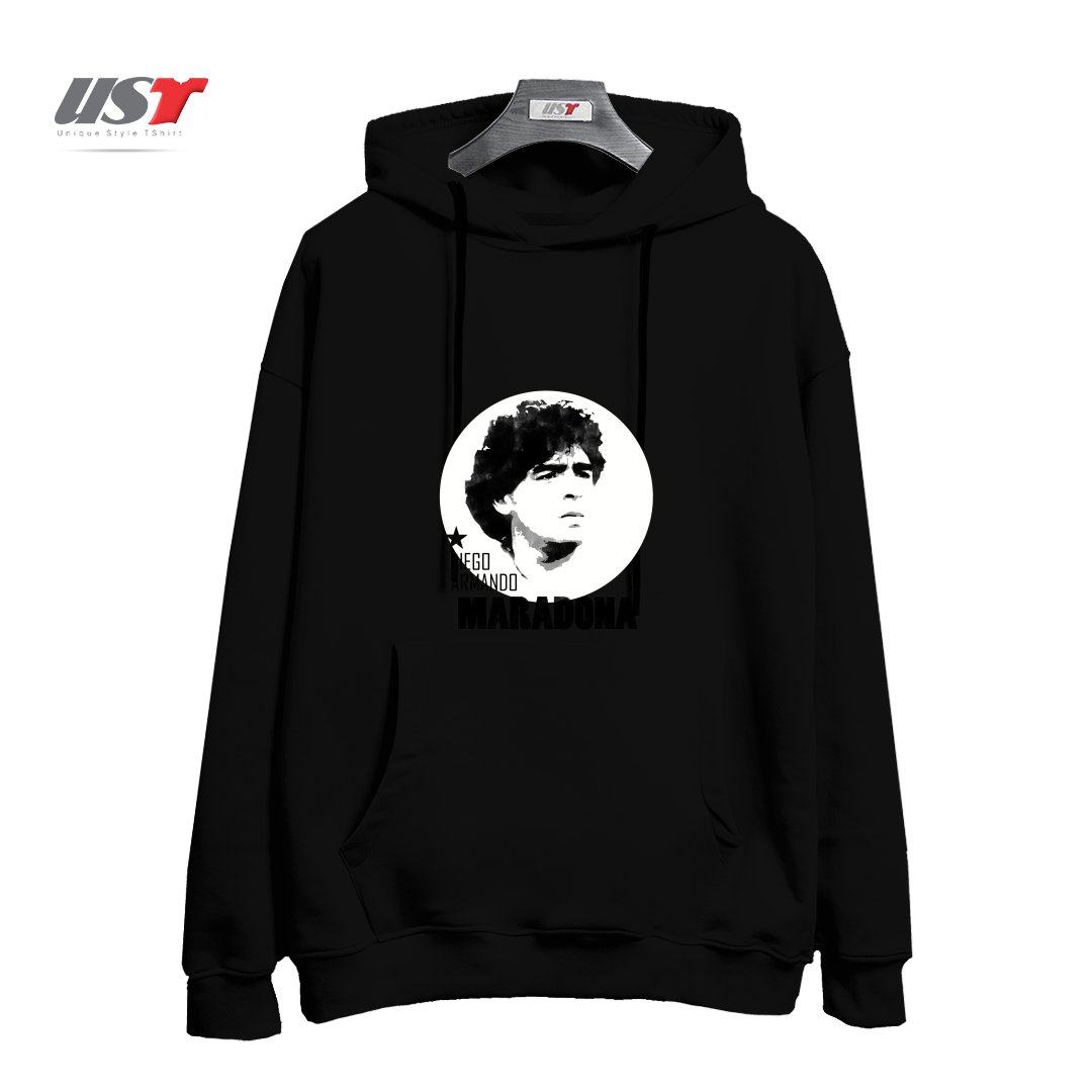 طرح MARADONA3 هودی اورسایزرنگ مشکی