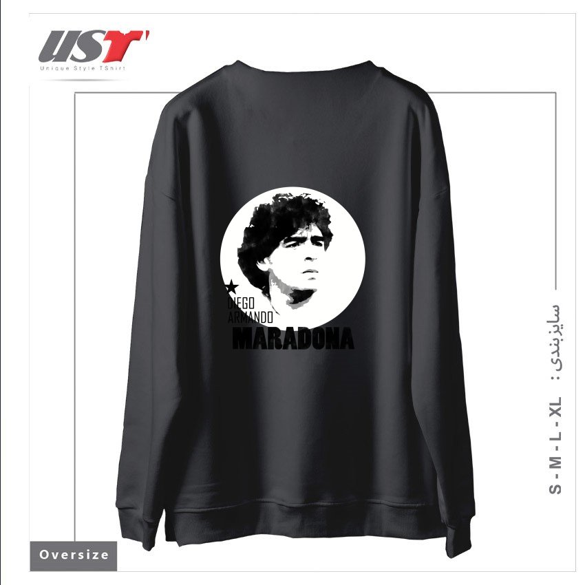 طرح MARADONA3 سوییشرت اورسایزرنگ دودی
