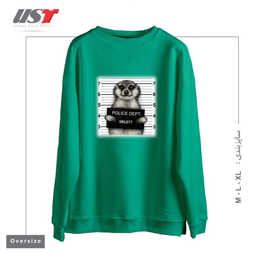 سوییشرت اورسایز طرح MEERKAT MUGSHOT