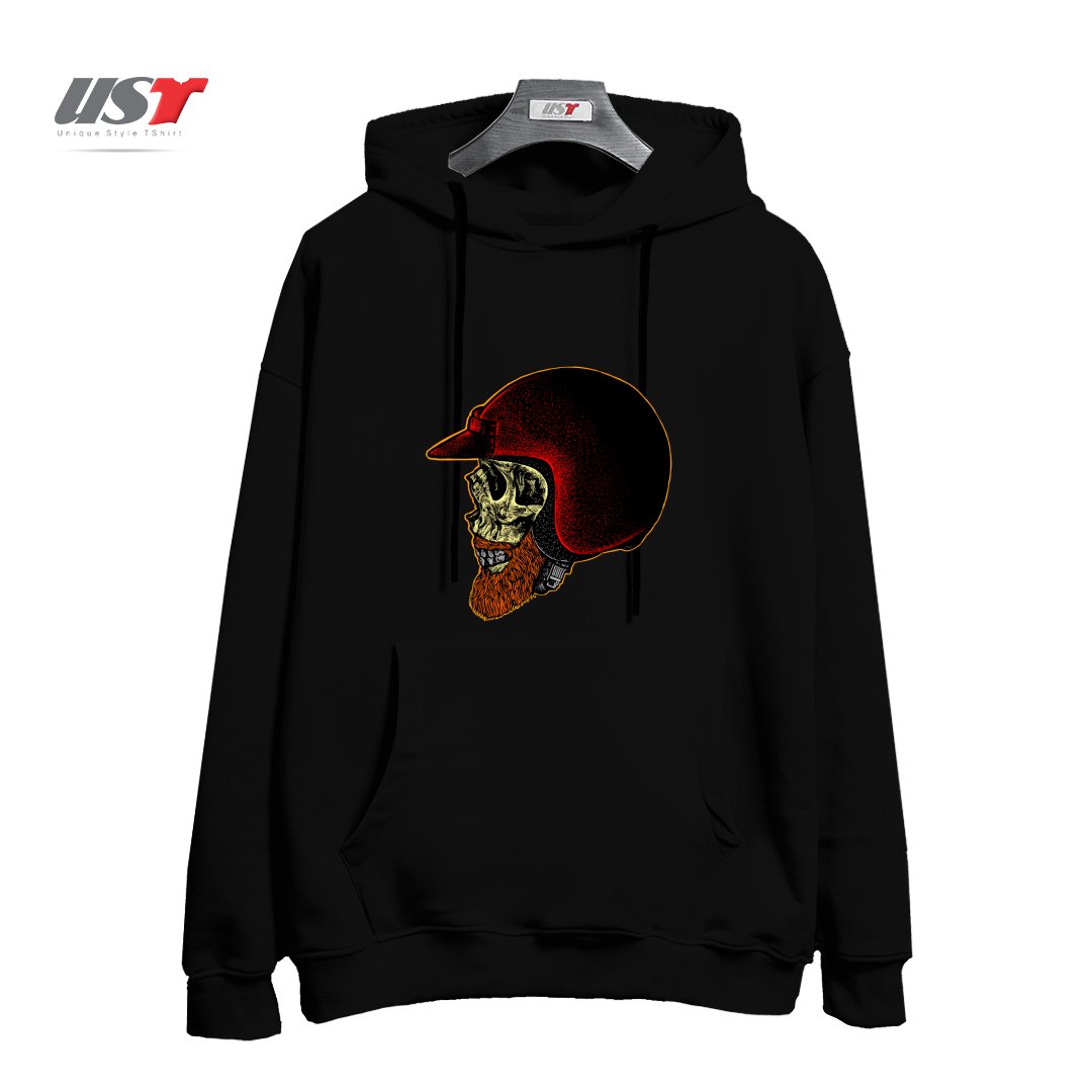 طرح MIGHTY BIKER هودی اورسایزرنگ مشکی