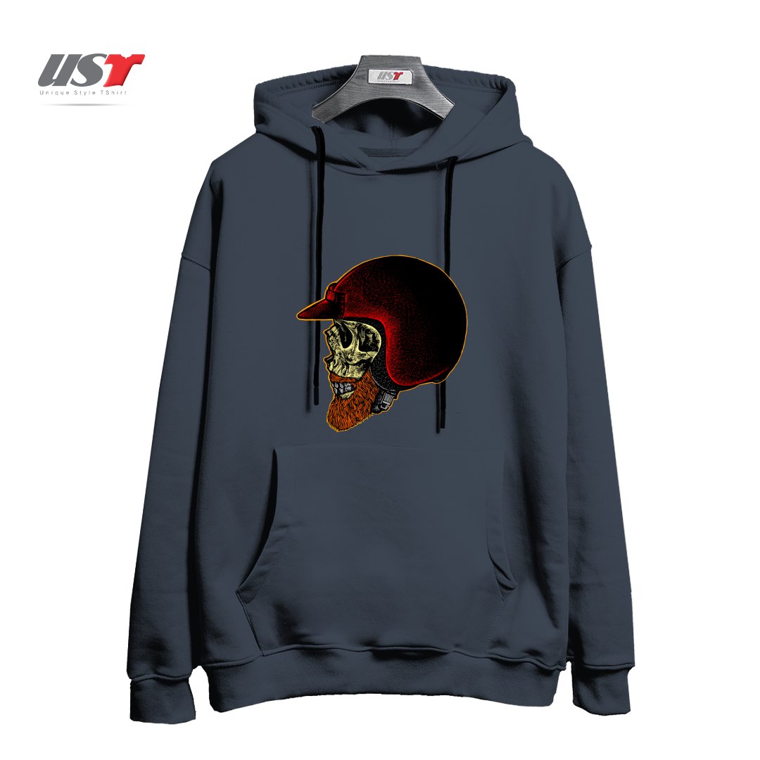 طرح MIGHTY BIKER هودی اورسایزرنگ دودی