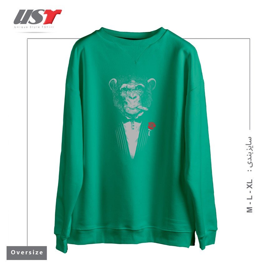 سوییشرت اورسایز طرح MONKEY BUSINESS