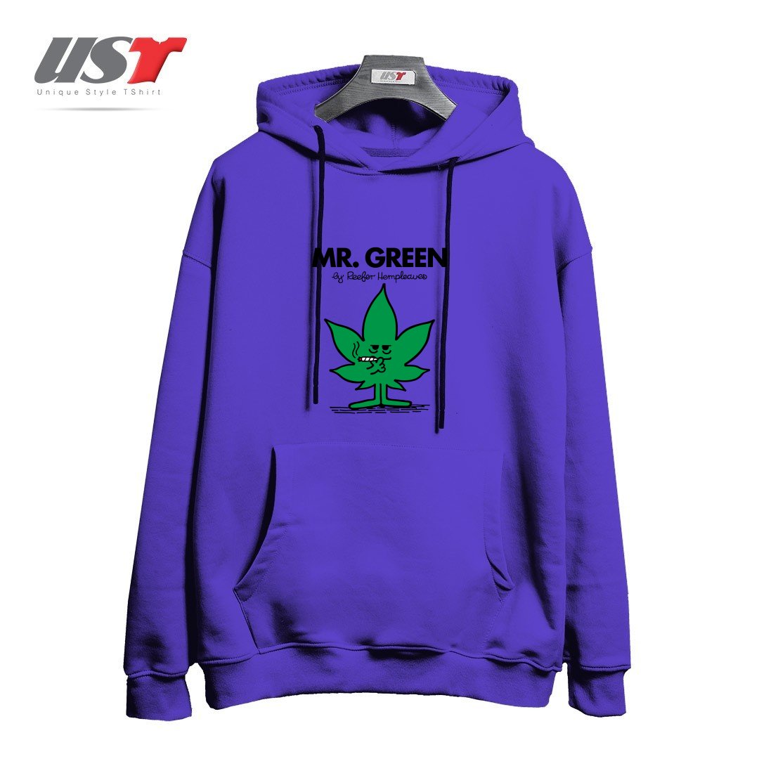 طرح MR. GREEN هودی اورسایزرنگ بنفش