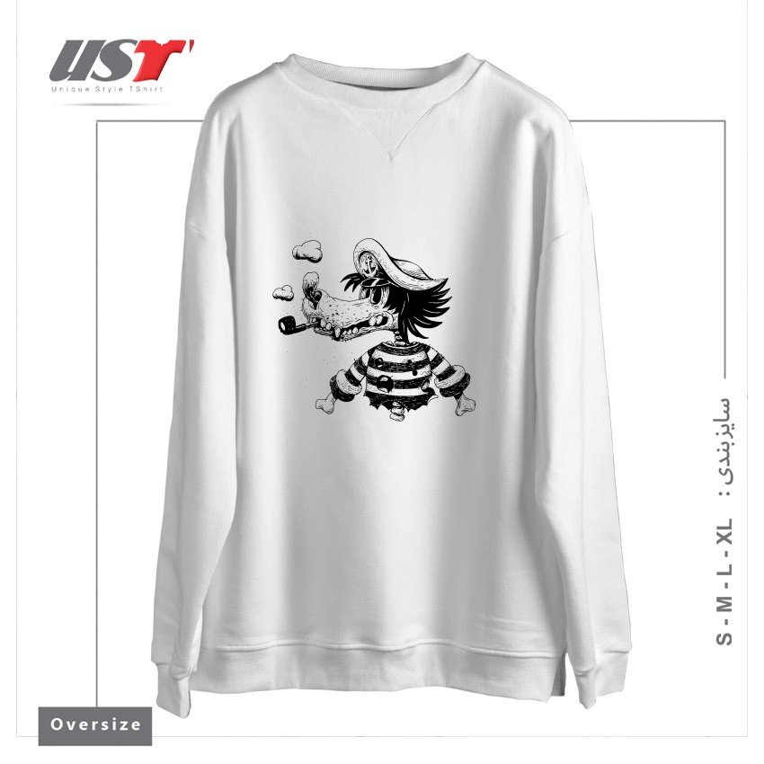 سوییشرت اورسایز طرح NU POGODI! WOLF1