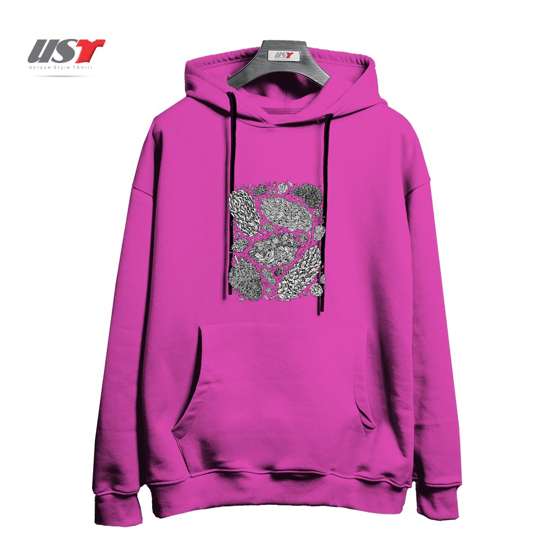 طرح NUGS هودی اورسایزرنگ صورتی