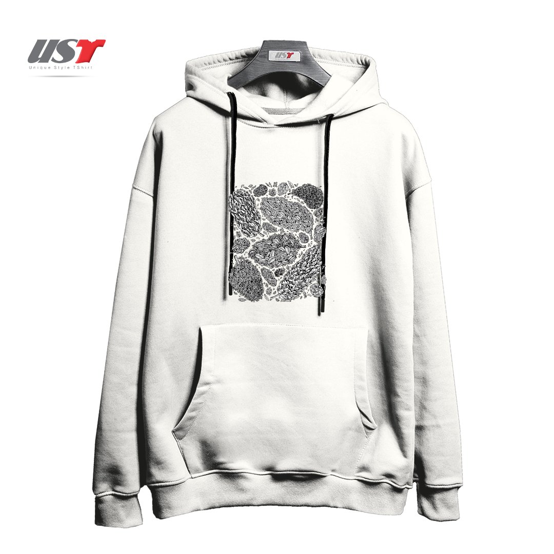 طرح NUGS هودی اورسایزرنگ سفید