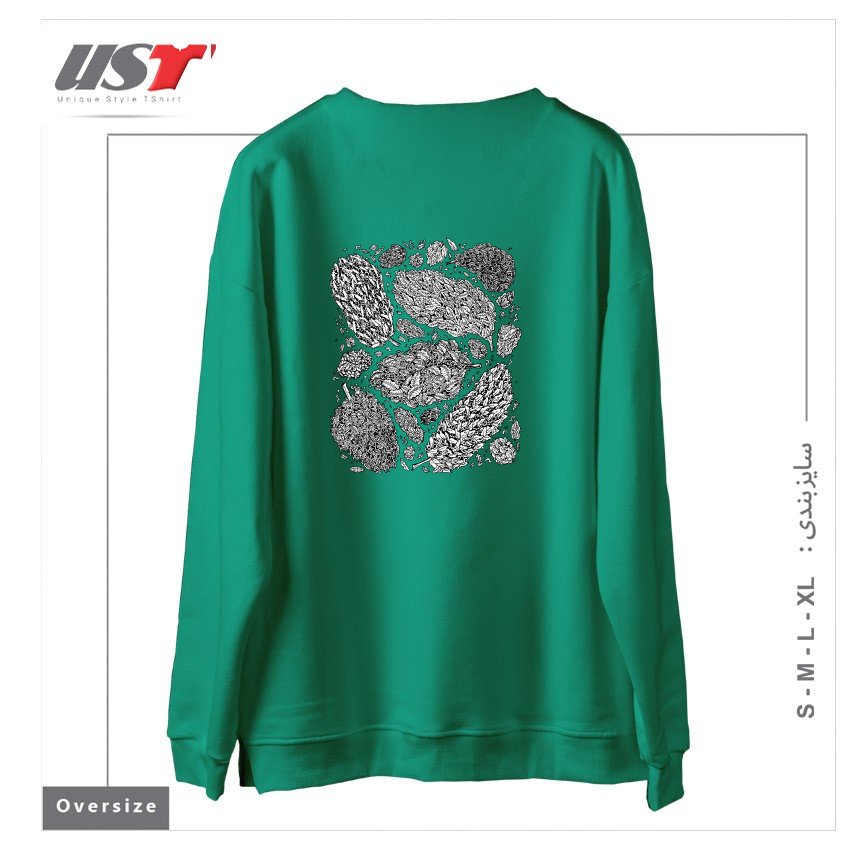 طرح NUGS سوییشرت اورسایزرنگ سبز سدری