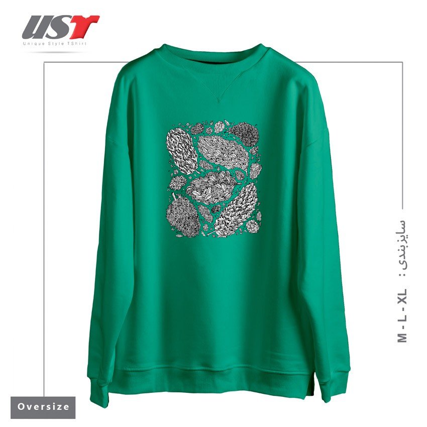 طرح NUGS سوییشرت اورسایزرنگ سبز سدری