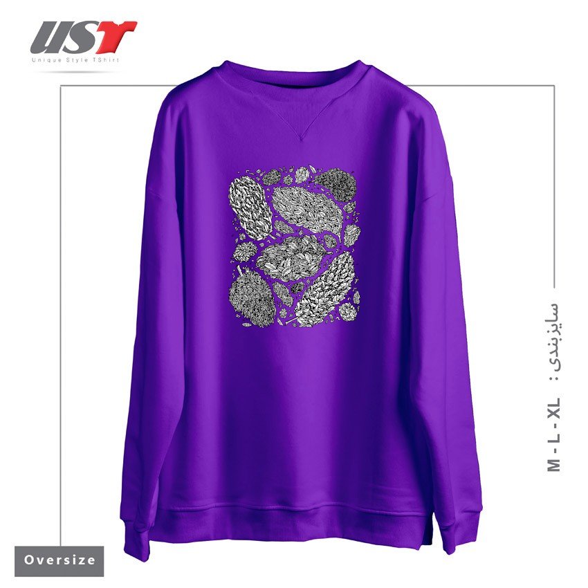 طرح NUGS سوییشرت اورسایزرنگ بنفش