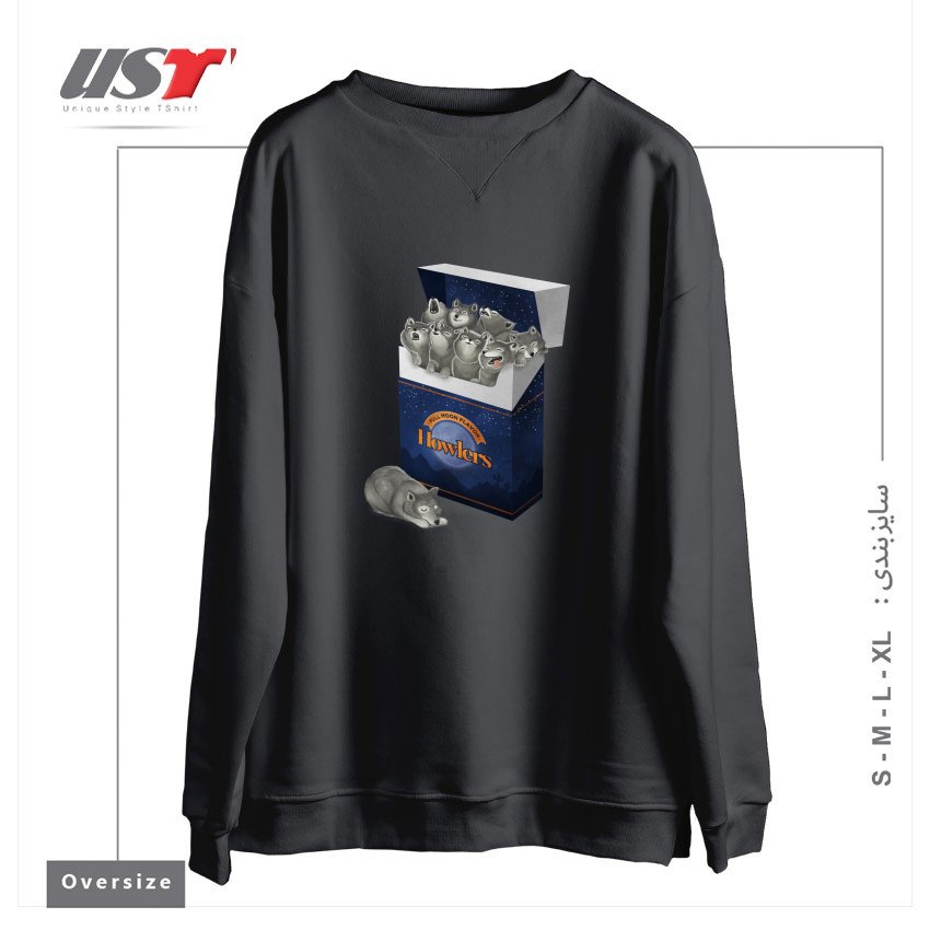 سوییشرت اورسایز طرح PACK OF WOLVES