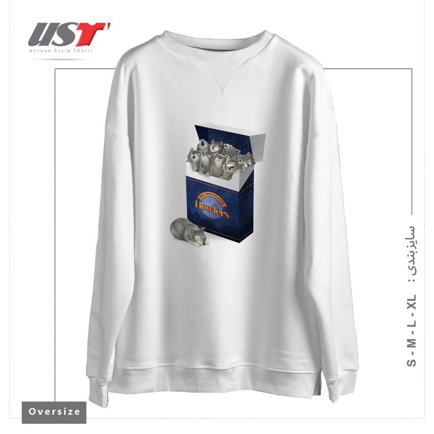 سوییشرت اورسایز طرح PACK OF WOLVES