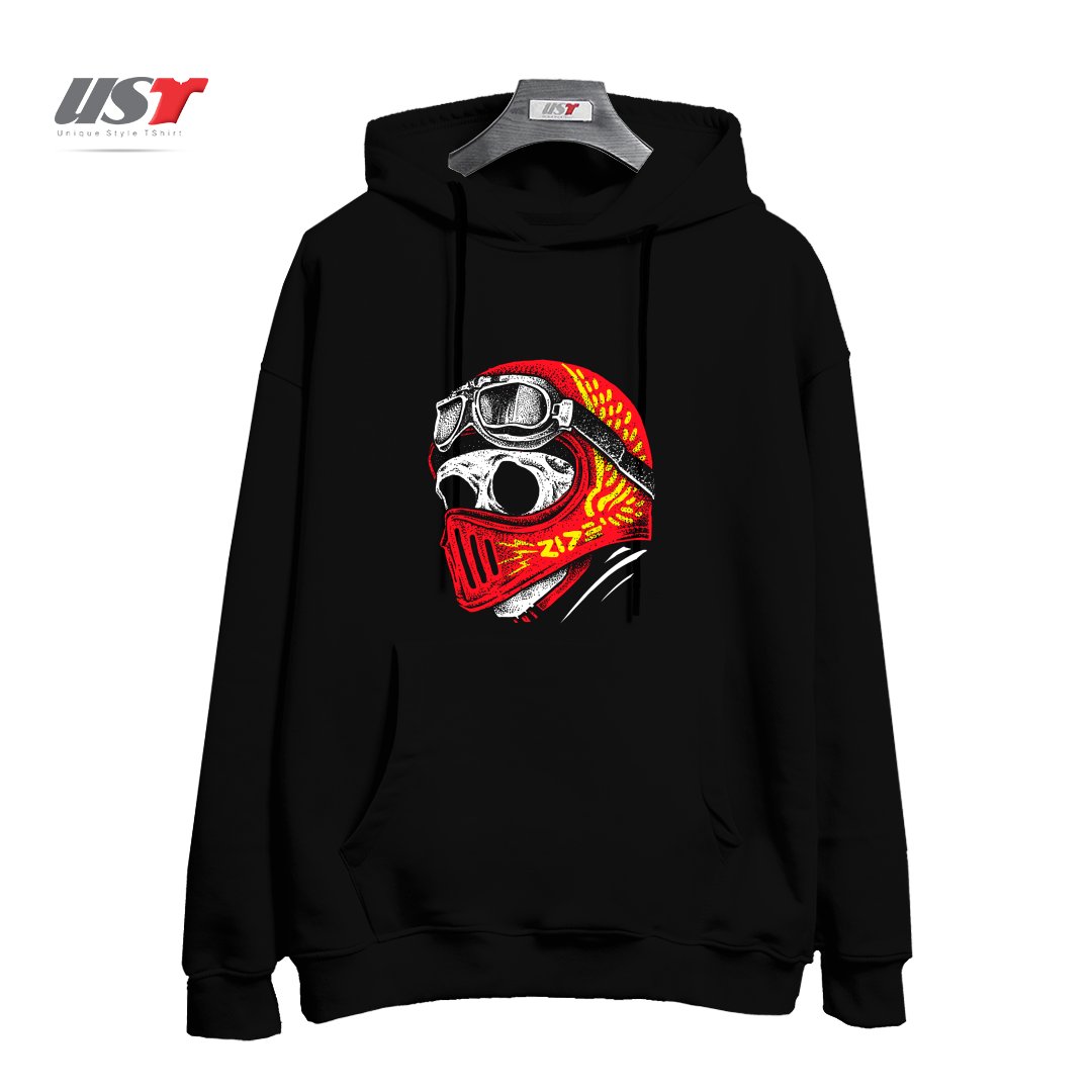 طرح RIDE SKULL هودی اورسایزرنگ مشکی