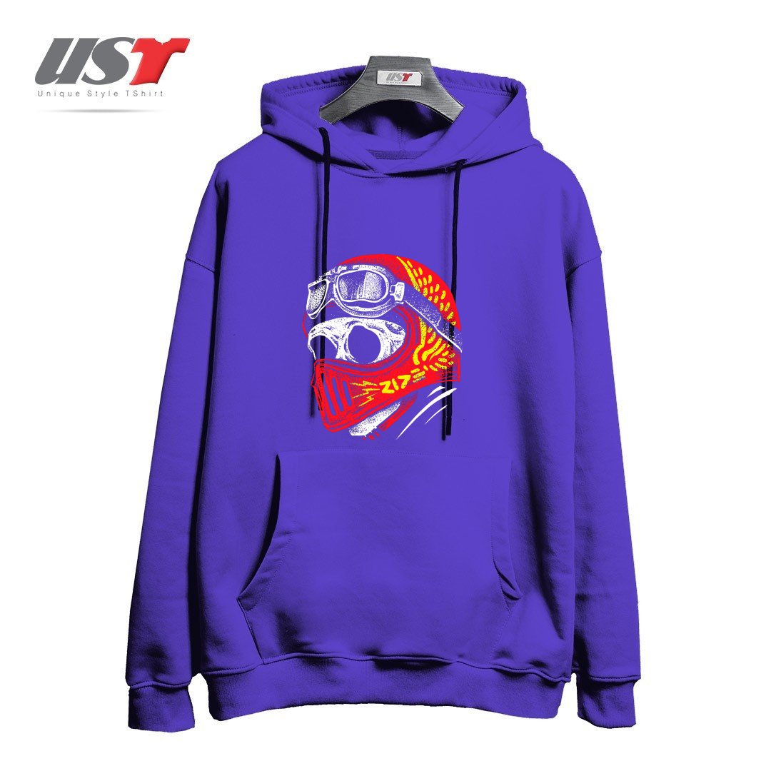 طرح RIDE SKULL هودی اورسایزرنگ بنفش