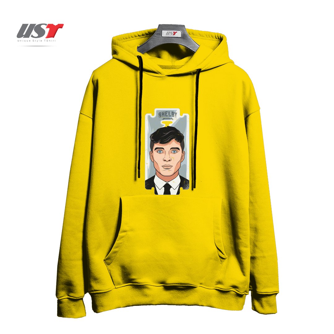 طرح SHELBY RAZOR BLADE هودی اورسایزرنگ زرد